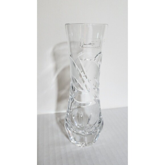 Small Glass Crystal Clear Vase Height 5 ⅝" - Picture 1 of 5